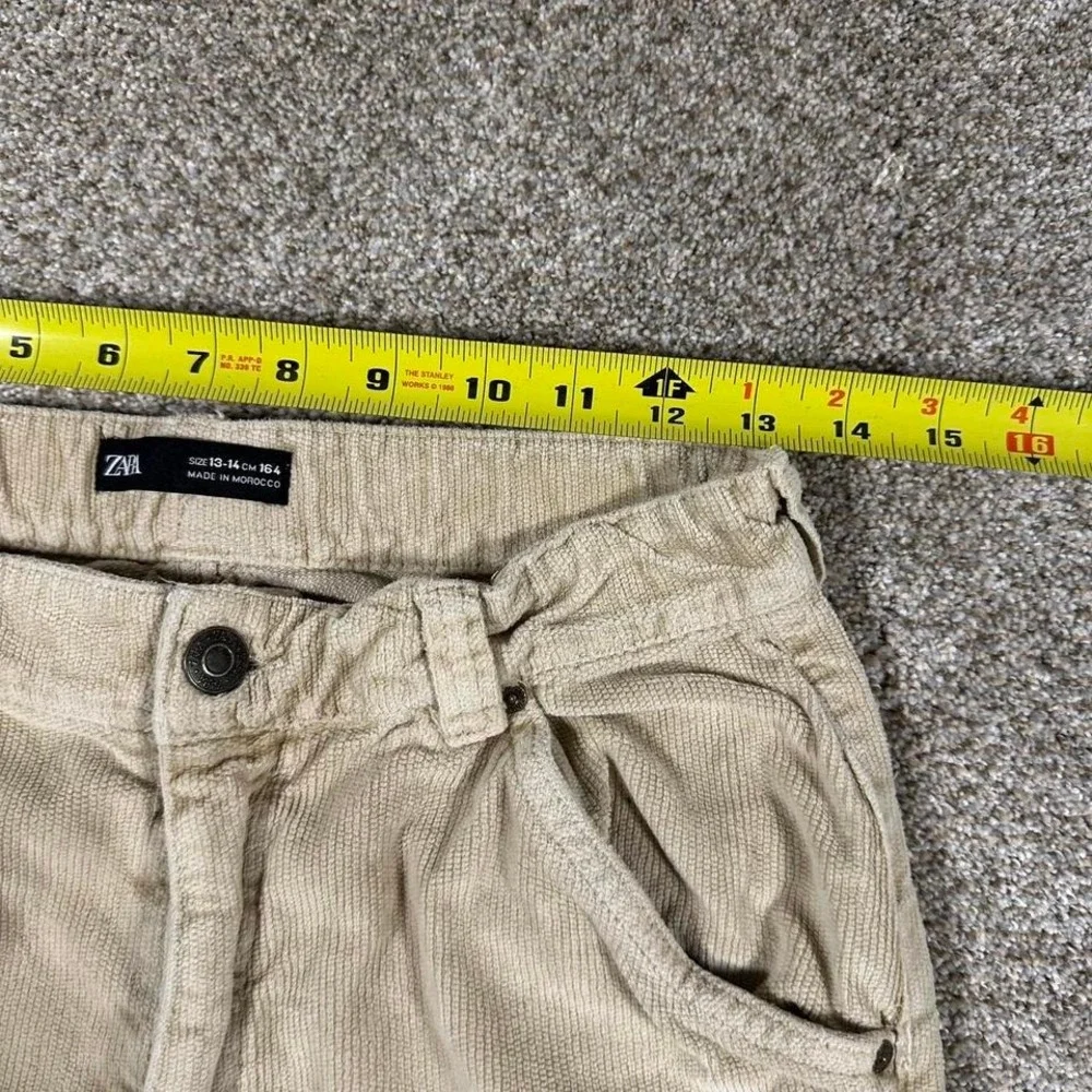 Zara baggy‎ corduroy tan trouser Size Girls 13-14